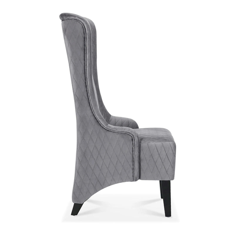 Fauteuil capitonné à dossier haut en tissu, avec pieds en bois de bouleau – 1 place – Noir/Gris/Bleu/Vert Rétro/Blanc