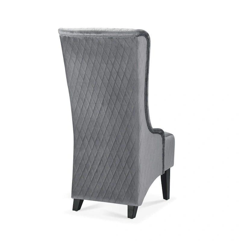 Fauteuil capitonné à dossier haut en tissu, avec pieds en bois de bouleau – 1 place – Noir/Gris/Bleu/Vert Rétro/Blanc
