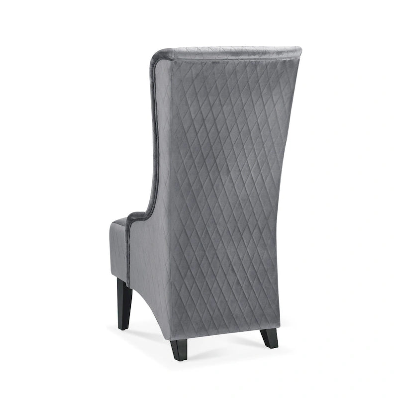 Fauteuil capitonné à dossier haut en tissu, avec pieds en bois de bouleau – 1 place – Noir/Gris/Bleu/Vert Rétro/Blanc