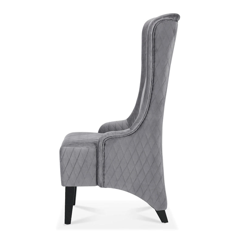 Fauteuil capitonné à dossier haut en tissu, avec pieds en bois de bouleau – 1 place – Noir/Gris/Bleu/Vert Rétro/Blanc