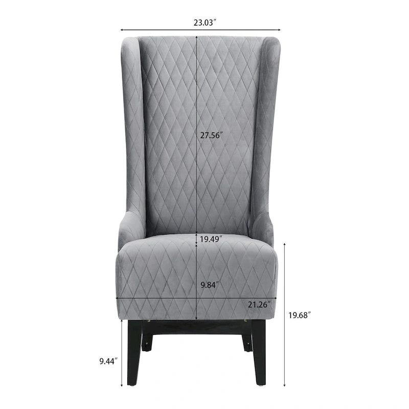Fauteuil capitonné à dossier haut en tissu, avec pieds en bois de bouleau – 1 place – Noir/Gris/Bleu/Vert Rétro/Blanc