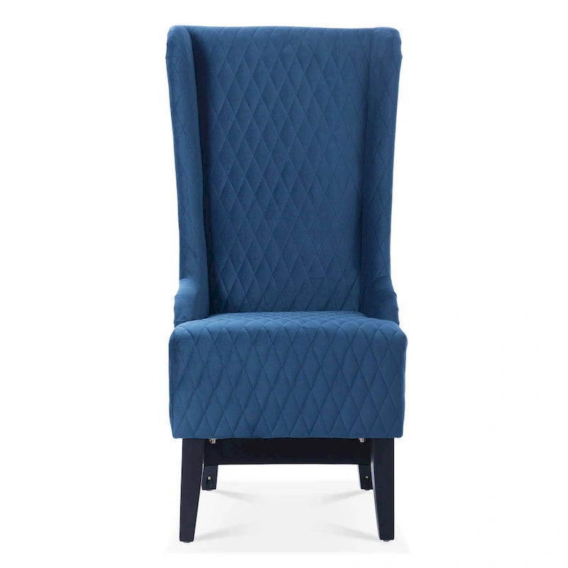 Fauteuil capitonné à dossier haut en tissu, avec pieds en bois de bouleau – 1 place – Noir/Gris/Bleu/Vert Rétro/Blanc