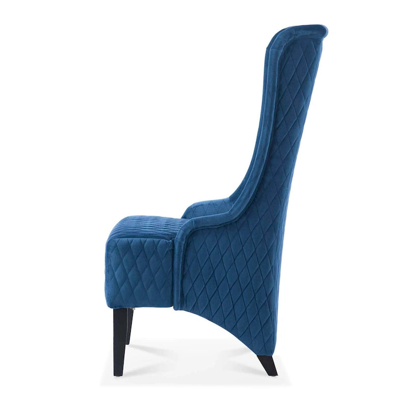 Fauteuil capitonné à dossier haut en tissu, avec pieds en bois de bouleau – 1 place – Noir/Gris/Bleu/Vert Rétro/Blanc