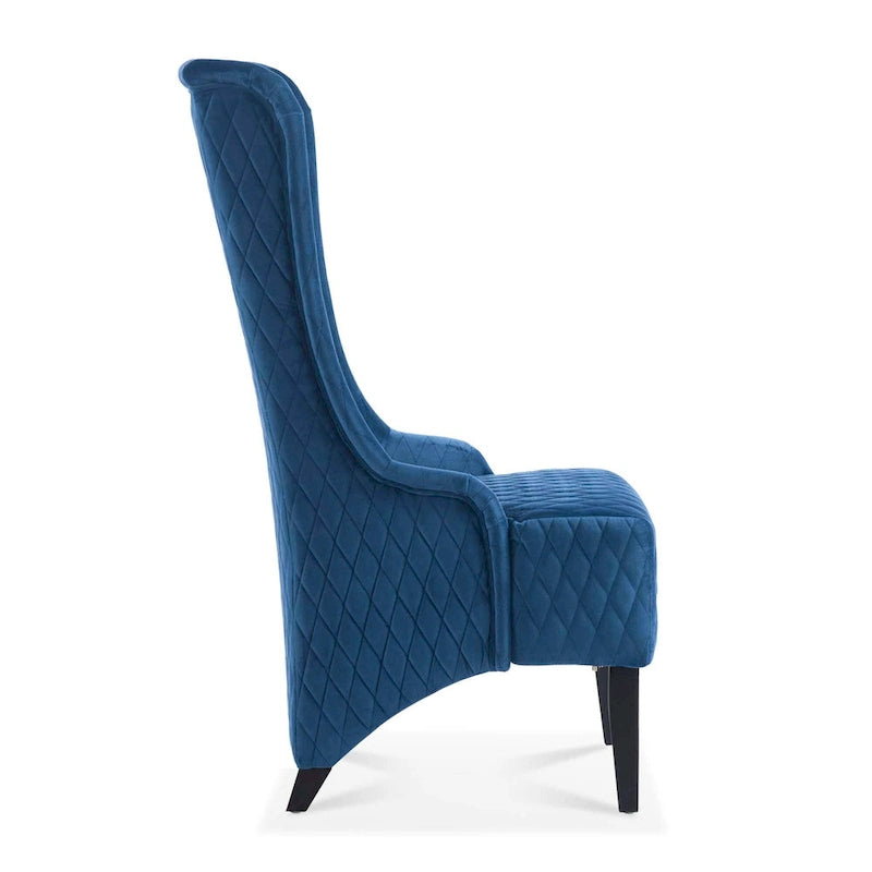 Fauteuil capitonné à dossier haut en tissu, avec pieds en bois de bouleau – 1 place – Noir/Gris/Bleu/Vert Rétro/Blanc