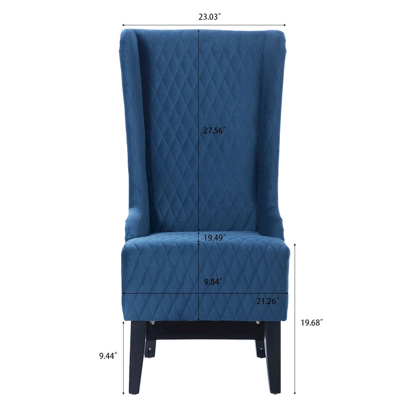 Fauteuil capitonné à dossier haut en tissu, avec pieds en bois de bouleau – 1 place – Noir/Gris/Bleu/Vert Rétro/Blanc