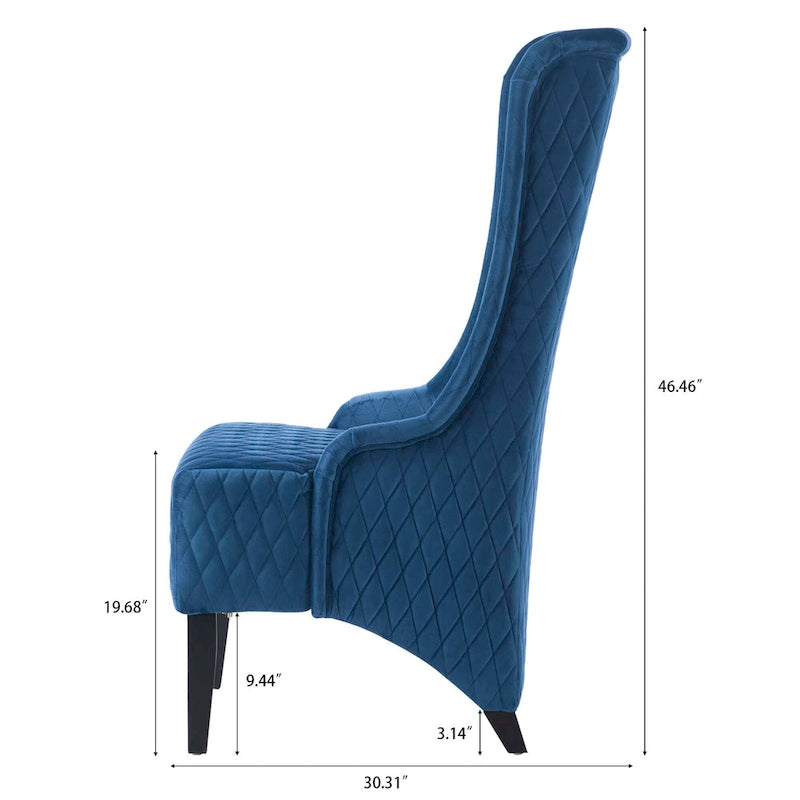 Fauteuil capitonné à dossier haut en tissu, avec pieds en bois de bouleau – 1 place – Noir/Gris/Bleu/Vert Rétro/Blanc