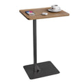 Table d'appoint en forme de C, marron rustique et noir, pour canapé et chevet