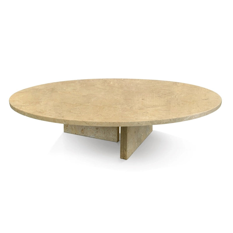 Table Basse en Marbre Naturel Blanc & Naturel / Beige & Jaune / Bleu & Gris