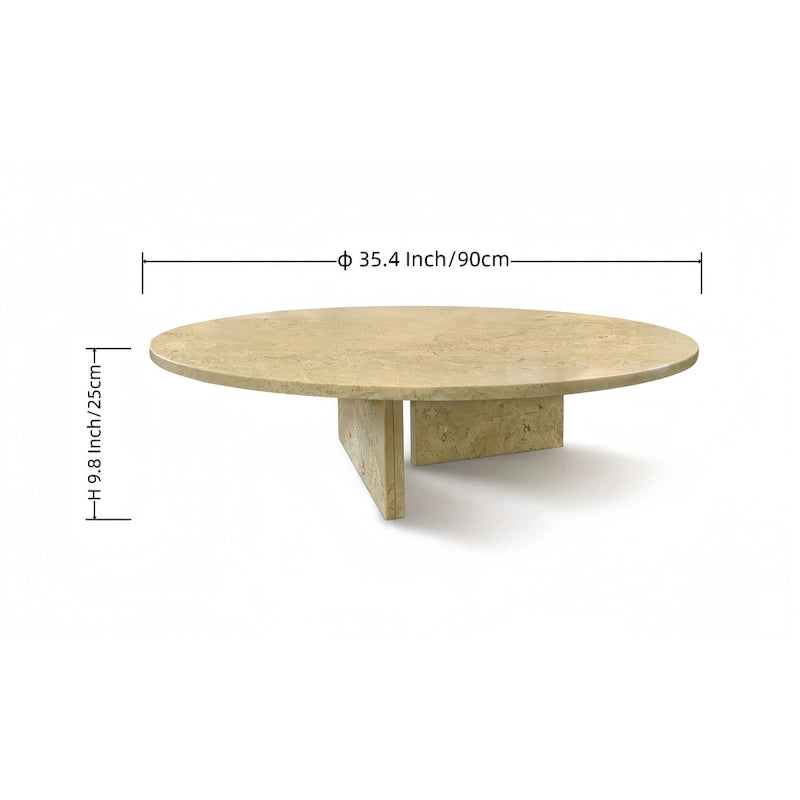 Table Basse en Marbre Naturel Blanc & Naturel / Beige & Jaune / Bleu & Gris