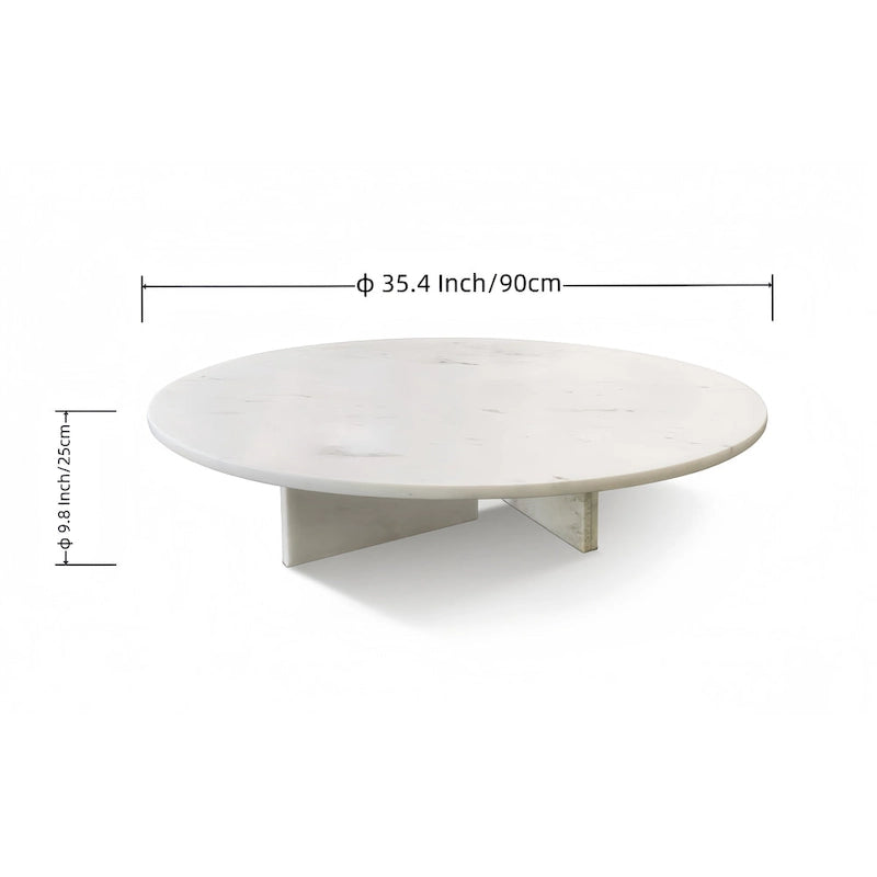 Table Basse en Marbre Naturel Blanc & Naturel / Beige & Jaune / Bleu & Gris
