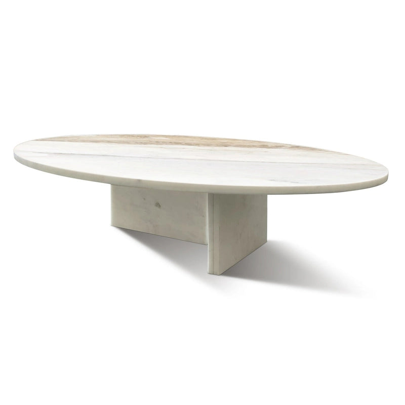 Table Basse en Marbre Naturel Blanc & Naturel / Beige & Jaune / Bleu & Gris