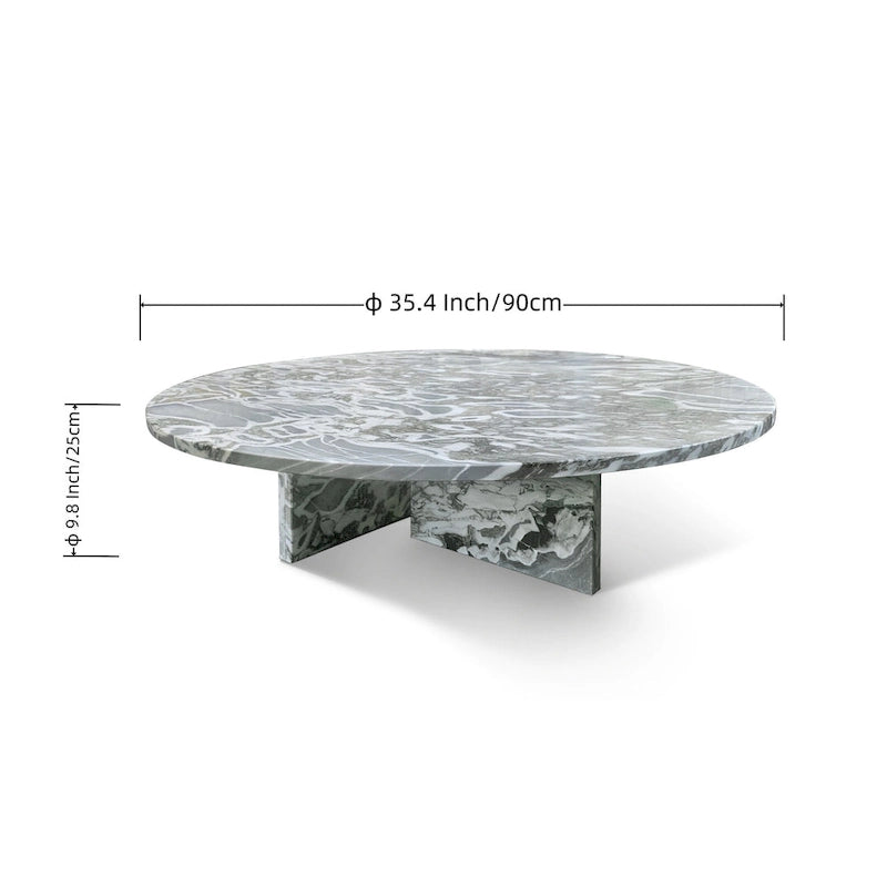 Table Basse en Marbre Naturel Blanc & Naturel / Beige & Jaune / Bleu & Gris
