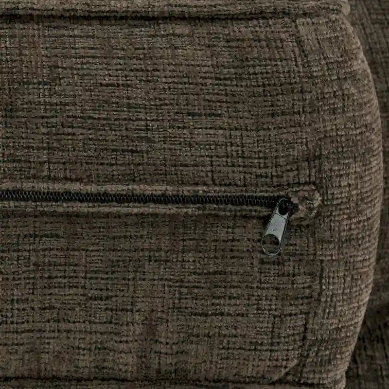 Canapé moderne en tissu à accoudoirs carrés, gris/noir/beige/marron/bleu, avec pieds en bois d'hévéa couleur expresso – 3 places