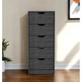 Commode verticale moderne à 5 tiroirs gris foncé/gris clair – Meuble de rangement fin pour chambre ou bureau