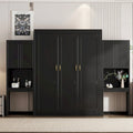 Lit escamotable Espresso Queen avec armoire, bureau et miroir de courtoisie rabattable