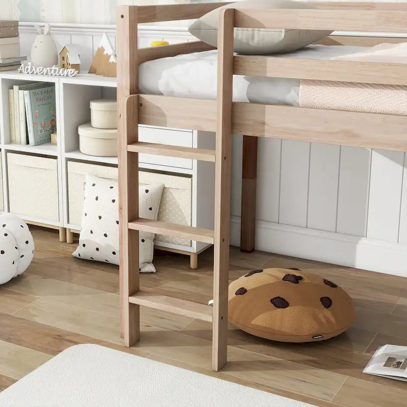 Twin Loft Bed with Slide and Playful Low-Profile Design (250lb Capacity)