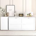 Lit escamotable Queen blanc/gris avec bureau rotatif et 2 étagères de rangement