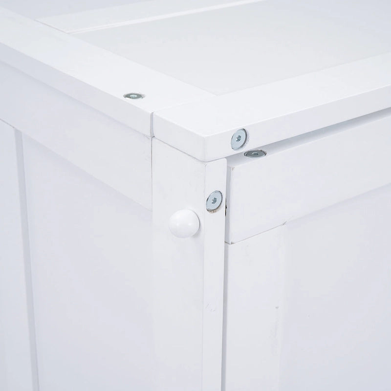 Lit escamotable Queen blanc/gris avec bureau rotatif et 2 étagères de rangement