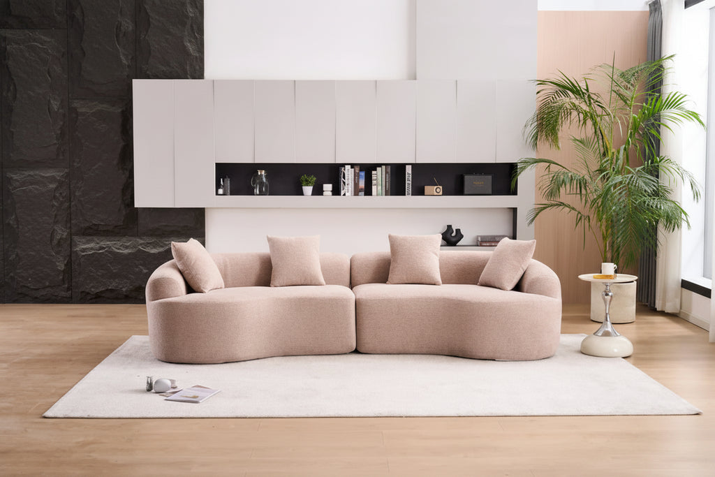 110 Foam Classic 4-Seater Sofa with 4 Pillows for Apartment
