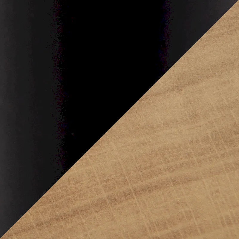 Bureau de style industriel en bois brun et métal noir avec tiroir coulissant