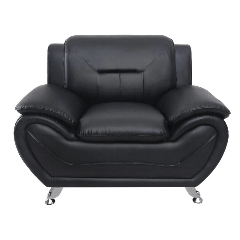 Fauteuil de club en similicuir camel et noir / noir / crème / gris / rouge avec accoudoirs rembourrés – 1 place