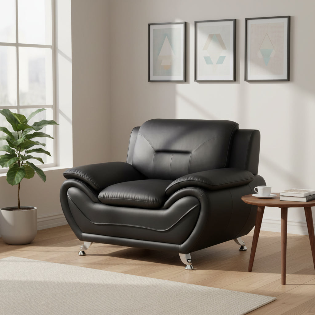 Michael Segura Faux Leather Upholstered Club Chair