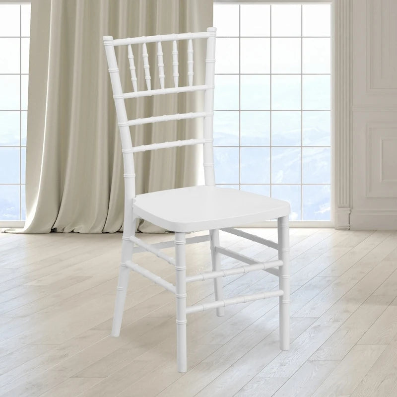 Chaise Chiavari empilable en résine acajou / argent / or / blanc / noir – 1 place