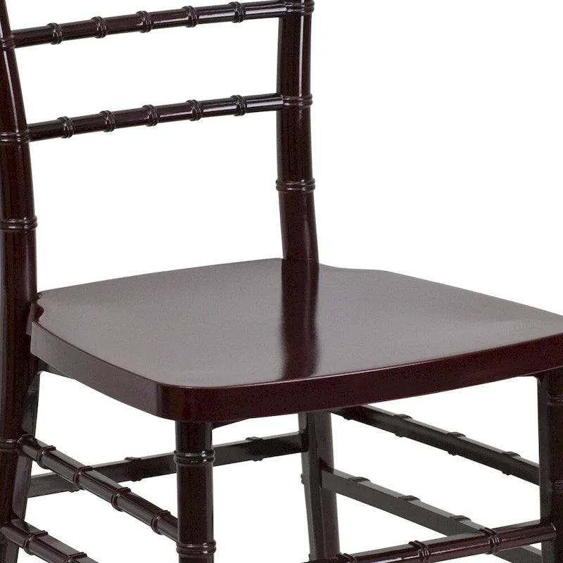 Chaise Chiavari empilable en résine acajou / argent / or / blanc / noir – 1 place