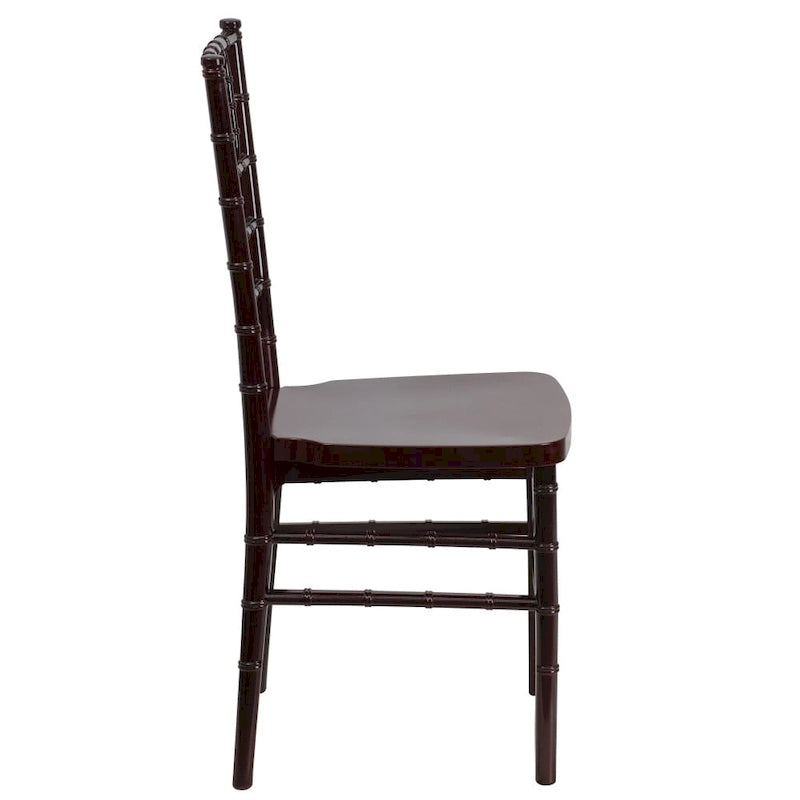 Chaise Chiavari empilable en résine acajou / argent / or / blanc / noir – 1 place
