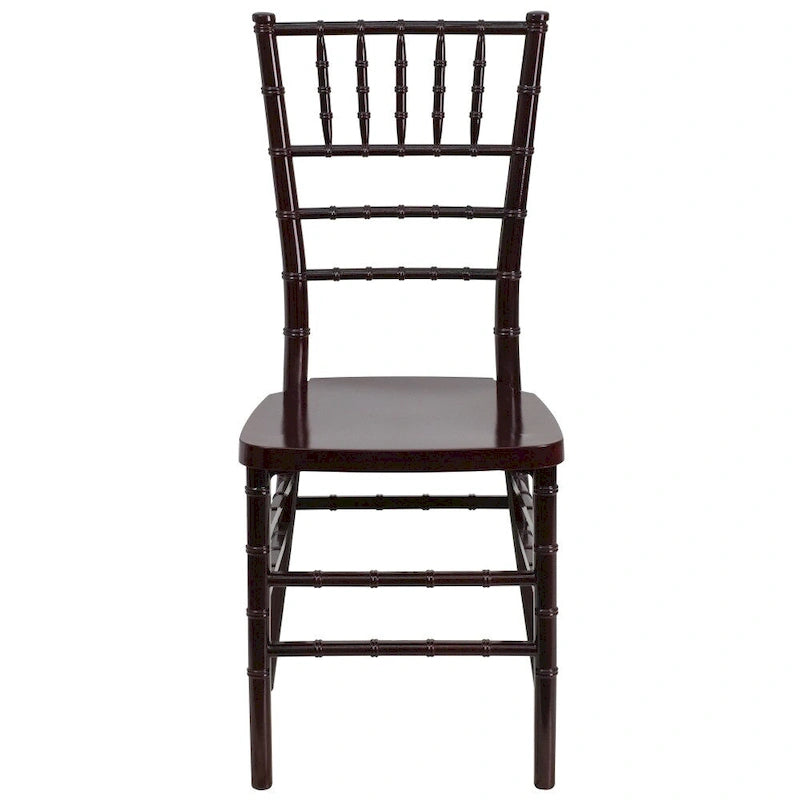 Chaise Chiavari empilable en résine acajou / argent / or / blanc / noir – 1 place