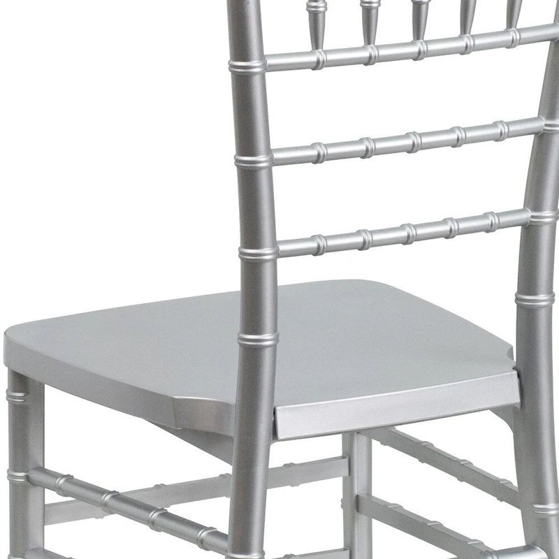Chaise Chiavari empilable en résine acajou / argent / or / blanc / noir – 1 place