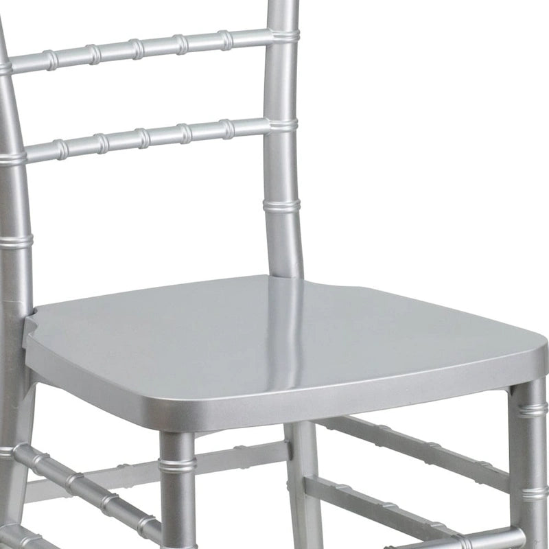 Chaise Chiavari empilable en résine acajou / argent / or / blanc / noir – 1 place