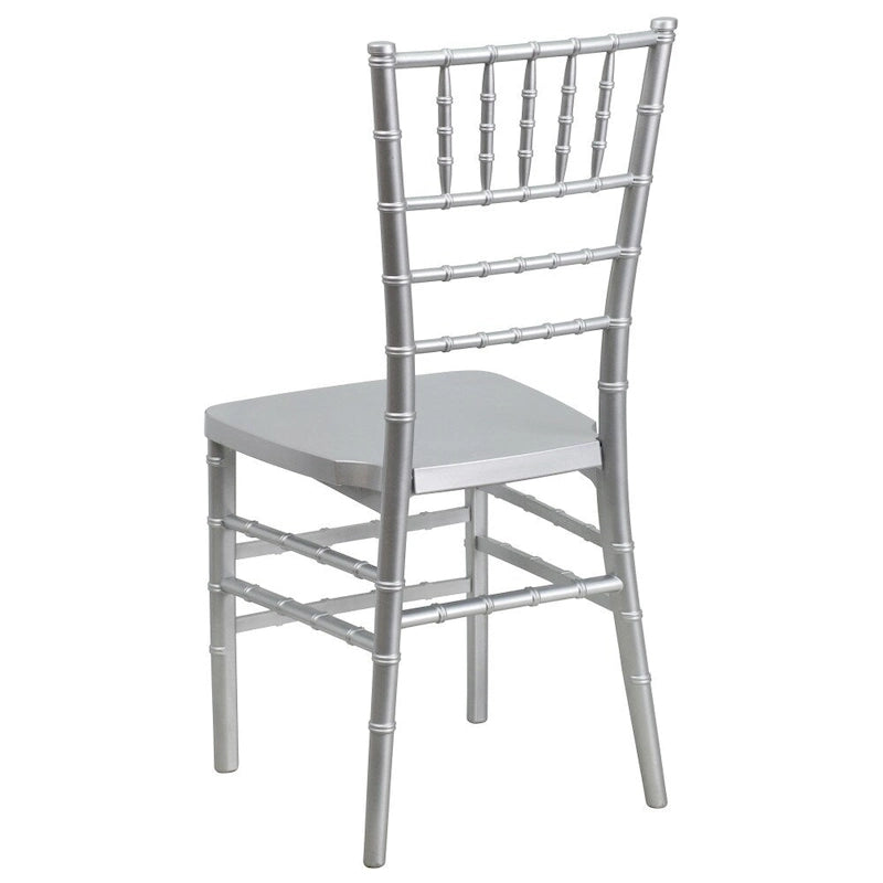 Chaise Chiavari empilable en résine acajou / argent / or / blanc / noir – 1 place