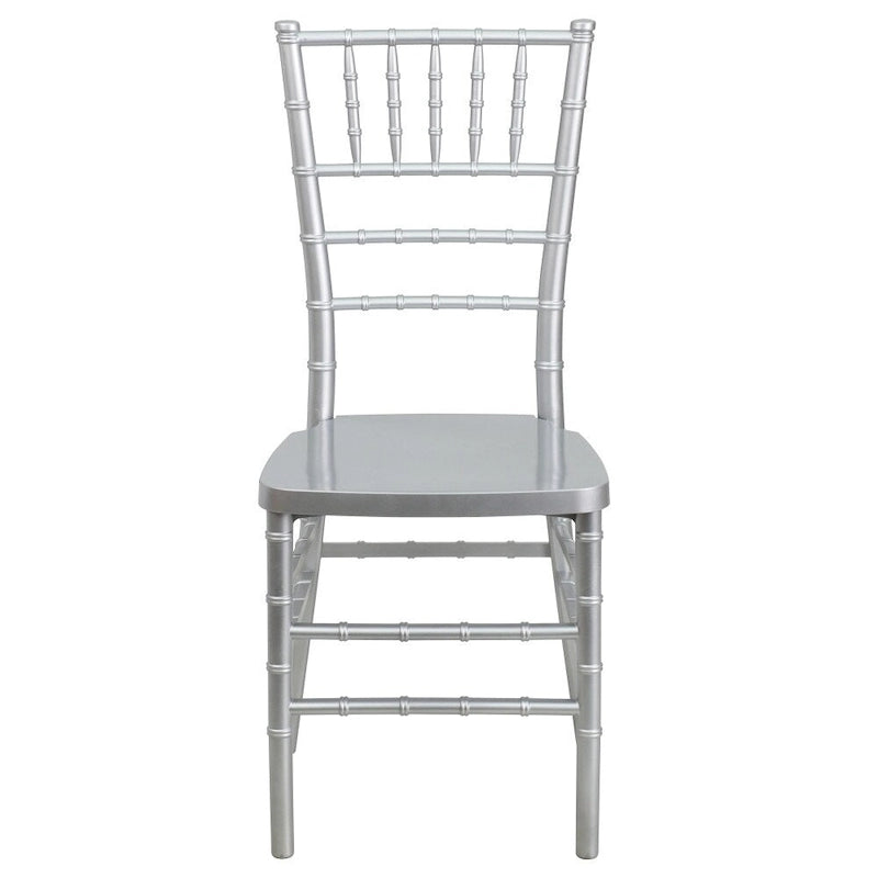 Chaise Chiavari empilable en résine acajou / argent / or / blanc / noir – 1 place