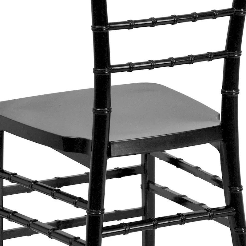 Chaise Chiavari empilable en résine acajou / argent / or / blanc / noir – 1 place