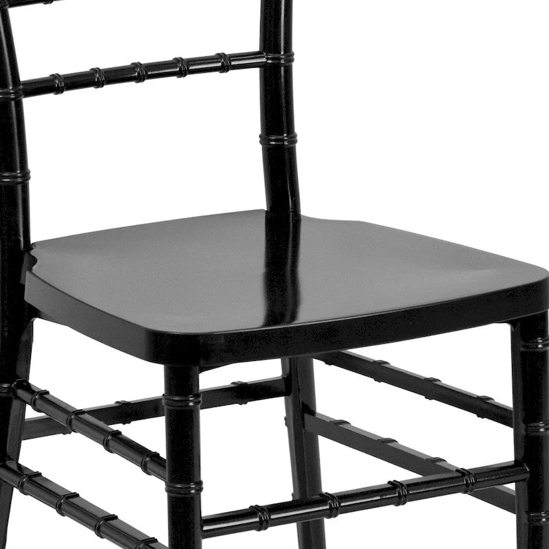 Chaise Chiavari empilable en résine acajou / argent / or / blanc / noir – 1 place