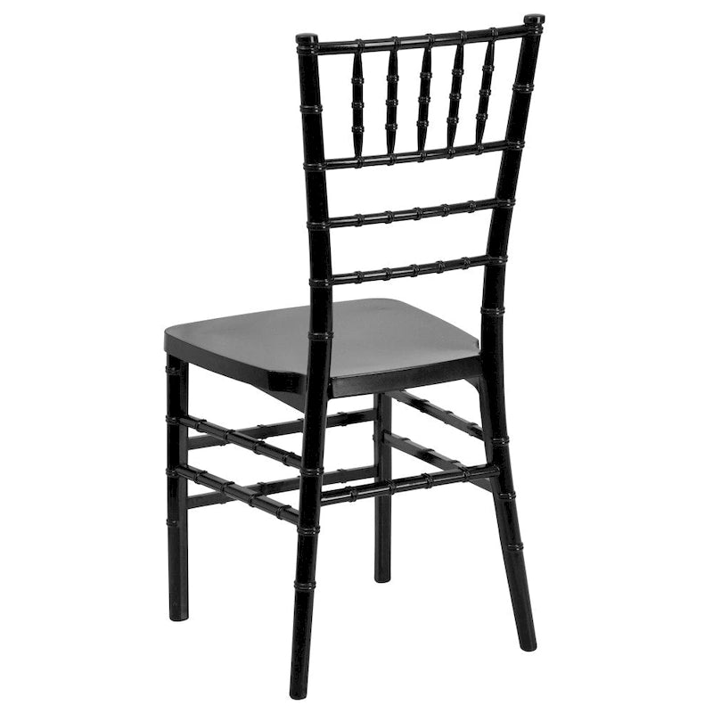 Chaise Chiavari empilable en résine acajou / argent / or / blanc / noir – 1 place