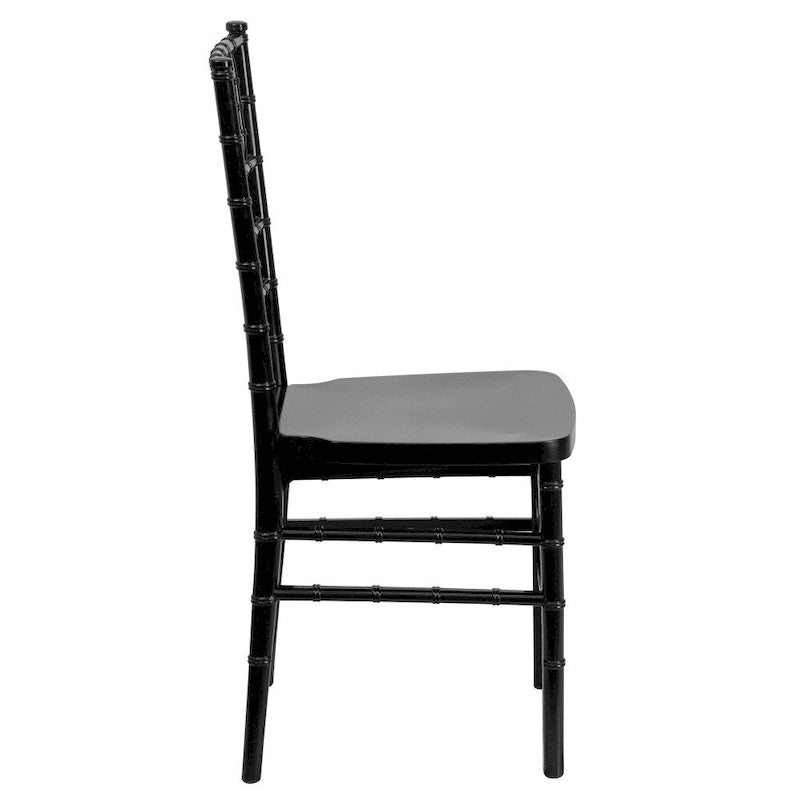 Chaise Chiavari empilable en résine acajou / argent / or / blanc / noir – 1 place