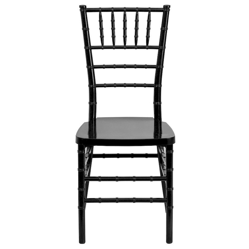 Chaise Chiavari empilable en résine acajou / argent / or / blanc / noir – 1 place