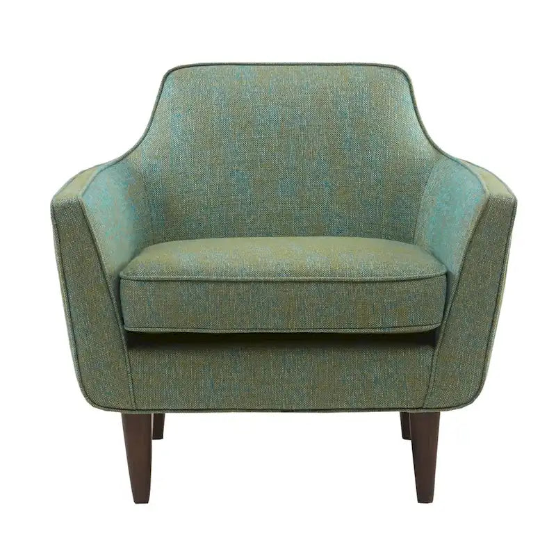 Fauteuil d'appoint dossier bas du milieu du siècle, couleur écume de mer, avec pieds coniques – 1 place