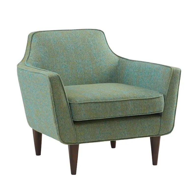 Fauteuil d'appoint dossier bas du milieu du siècle, couleur écume de mer, avec pieds coniques – 1 place