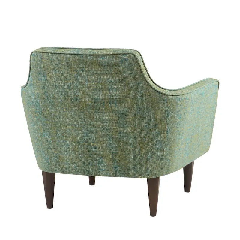 Fauteuil d'appoint dossier bas du milieu du siècle, couleur écume de mer, avec pieds coniques – 1 place