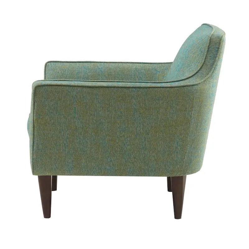 Fauteuil d'appoint dossier bas du milieu du siècle, couleur écume de mer, avec pieds coniques – 1 place