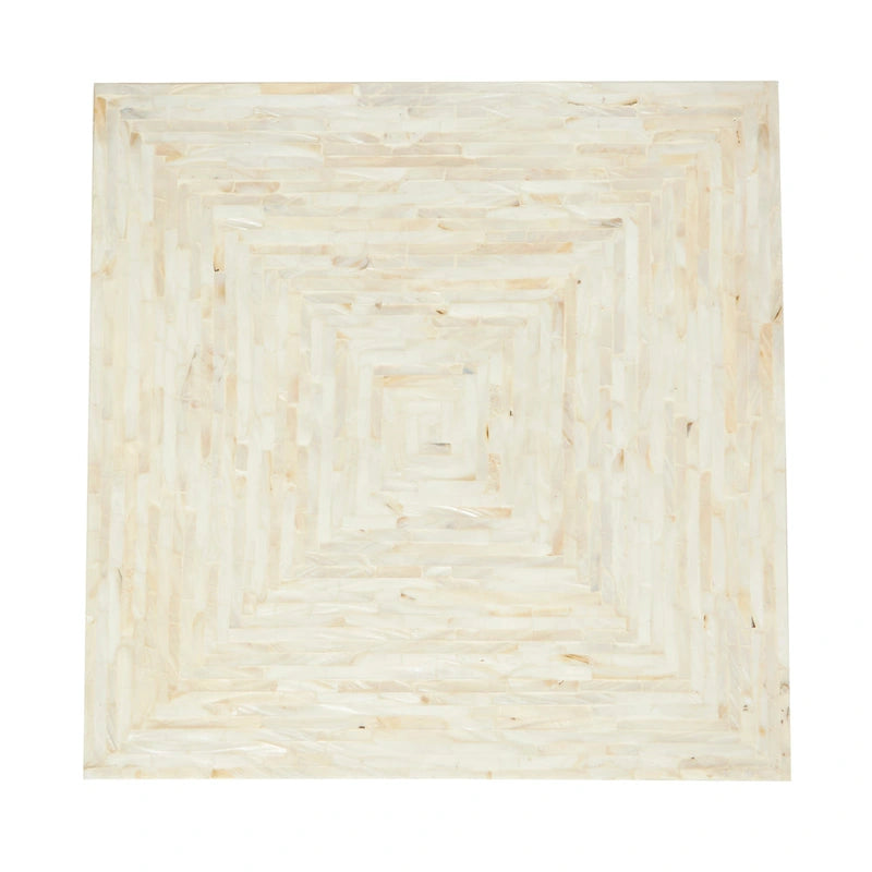 Table d'appoint sablier accent coquille nacre gris/beige – Faite à la main