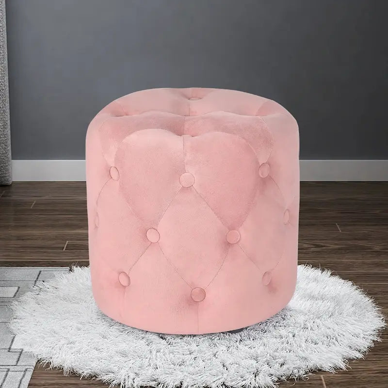 Poufs ronds capitonnés 1 place – Bleu / Vert / Gris / Rose