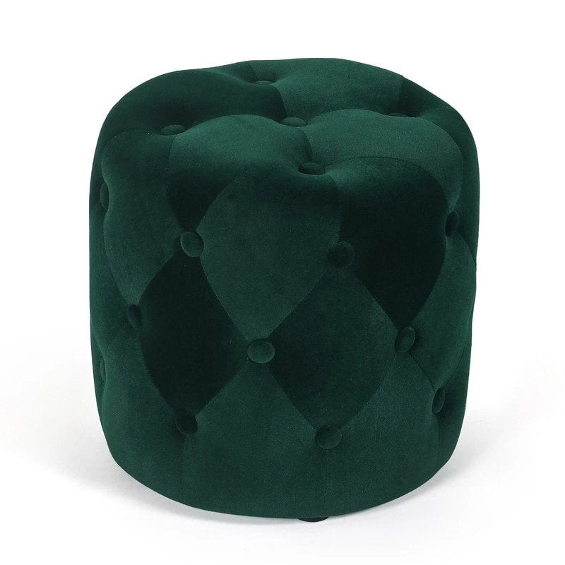 Poufs ronds capitonnés 1 place – Bleu / Vert / Gris / Rose