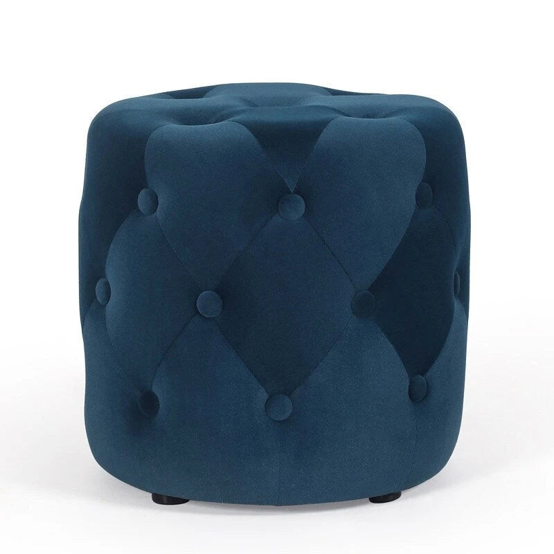 Poufs ronds capitonnés 1 place – Bleu / Vert / Gris / Rose
