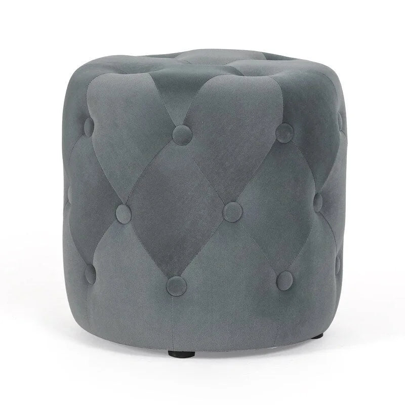 Poufs ronds capitonnés 1 place – Bleu / Vert / Gris / Rose