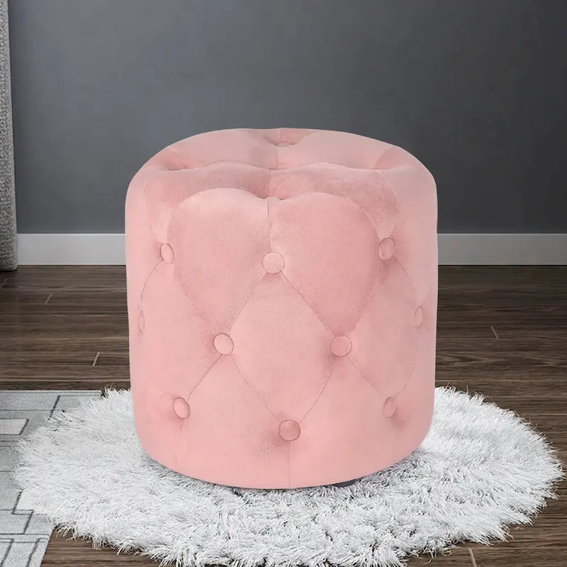 Poufs ronds capitonnés 1 place – Bleu / Vert / Gris / Rose