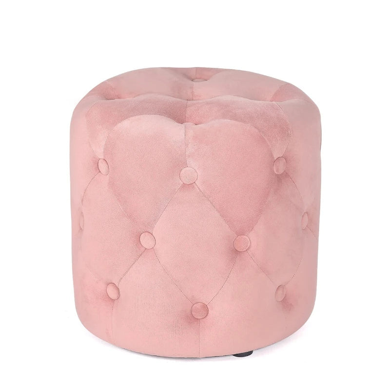 Poufs ronds capitonnés 1 place – Bleu / Vert / Gris / Rose